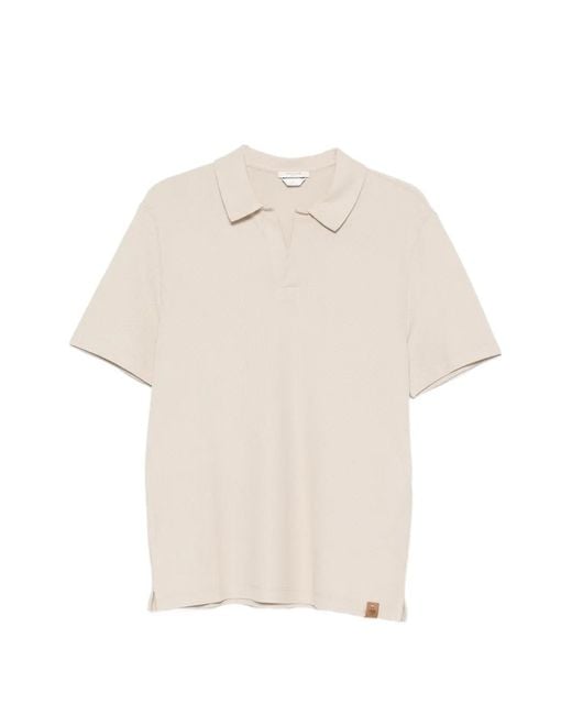 Jacob Cohen White Piqué-Weave V-Neck T-Shirt for men