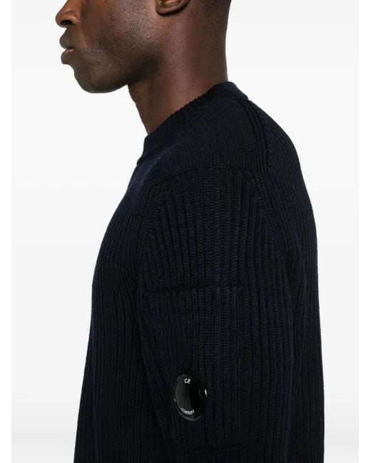 C P Company Black Lens-Embellished Jumper for men