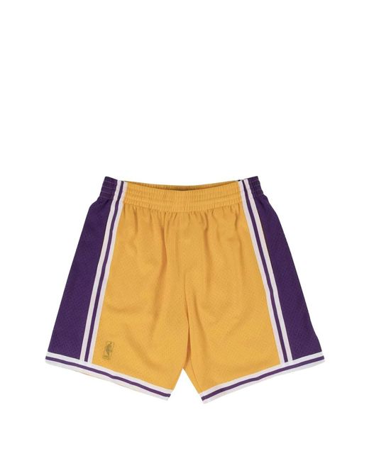 Mitchell & Ness Yellow Swingman Home Shorts for men