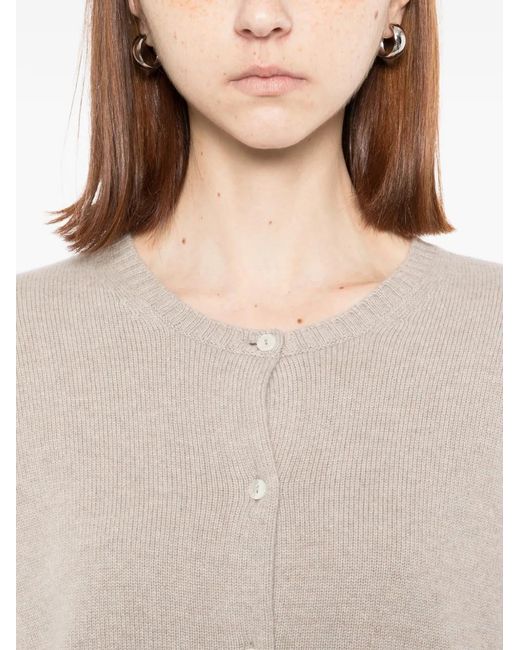 N.Peal Cashmere White Chunky Crop Cardigan