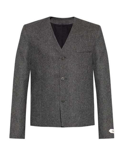メンズ Jacquemus Sera V-neck Button Jacket Black