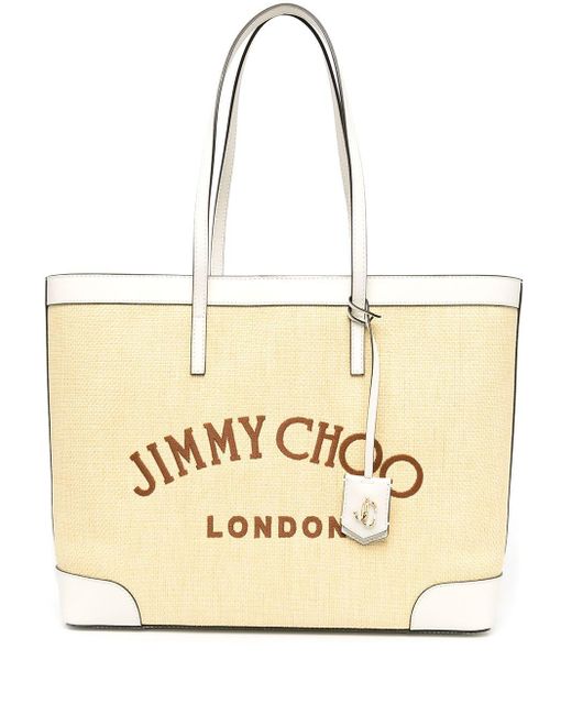 Jimmy Choo Leather Nine2five E/w Tote Bag in Natural | Lyst