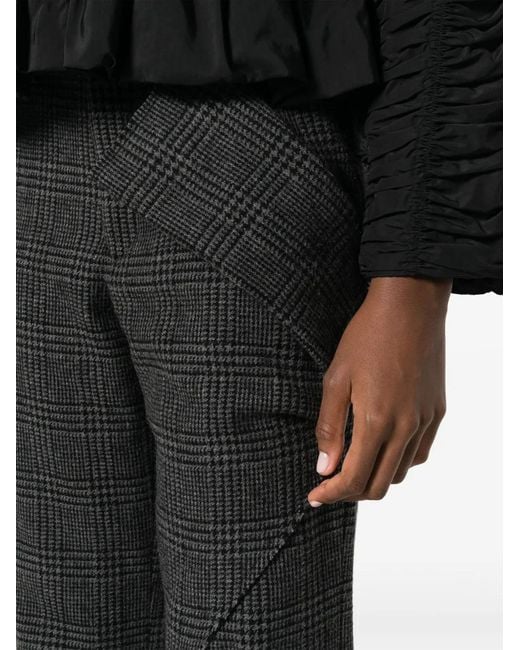 Yohji Yamamoto Gray Houndstooth Straight-Leg Trousers