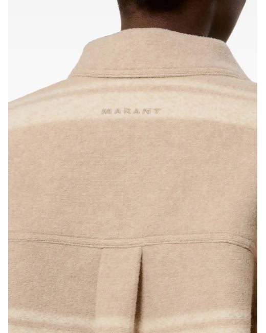 Isabel Marant Natural Djila Striped Coat
