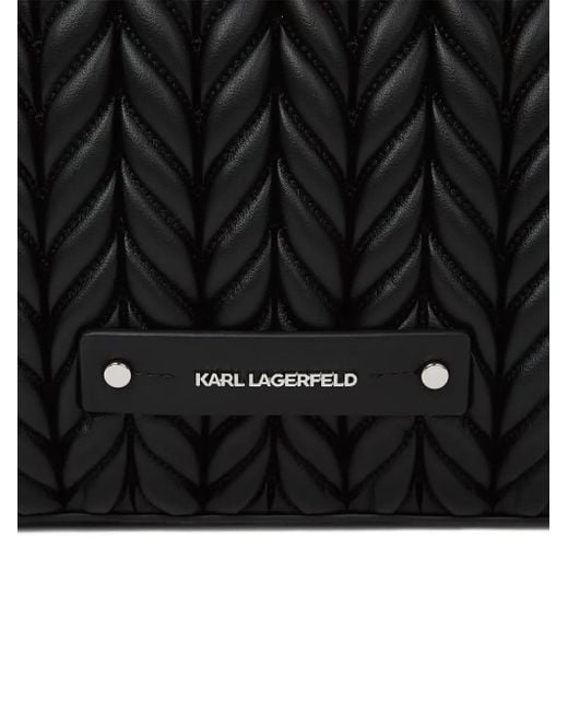Karl Lagerfeld Black Medium K/Weave Shoulder Bag