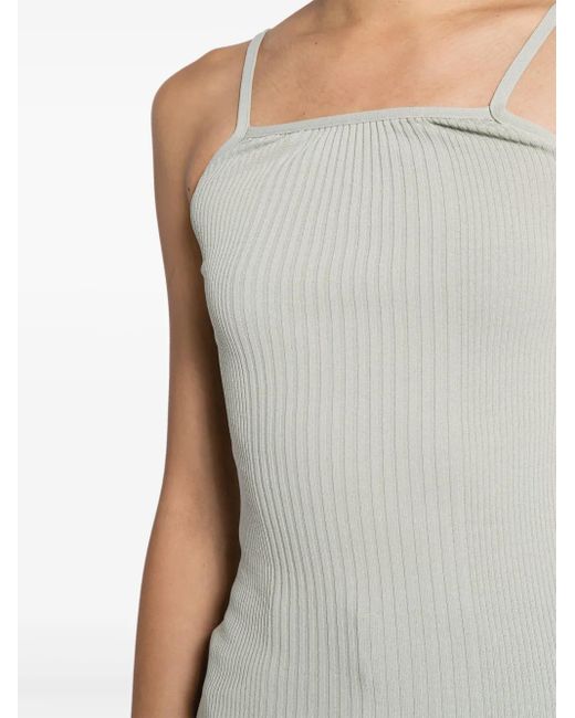 Low Classic Geribbelde Tanktop in het White