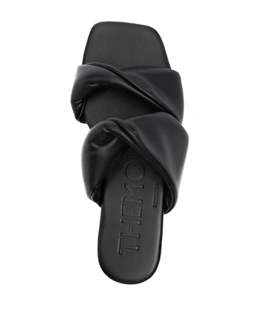 THEMOIRÈ Black Twist-detail Sandals