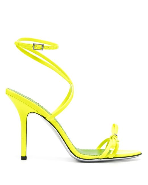 DSquared² Yellow 115mm Bow-detailed Leather Sandals