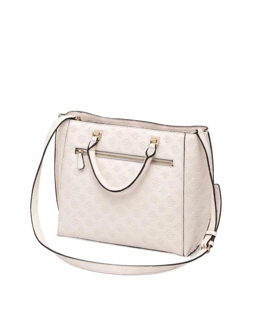 Guess Natural Zarela Monogram-Debossed Tote Bag