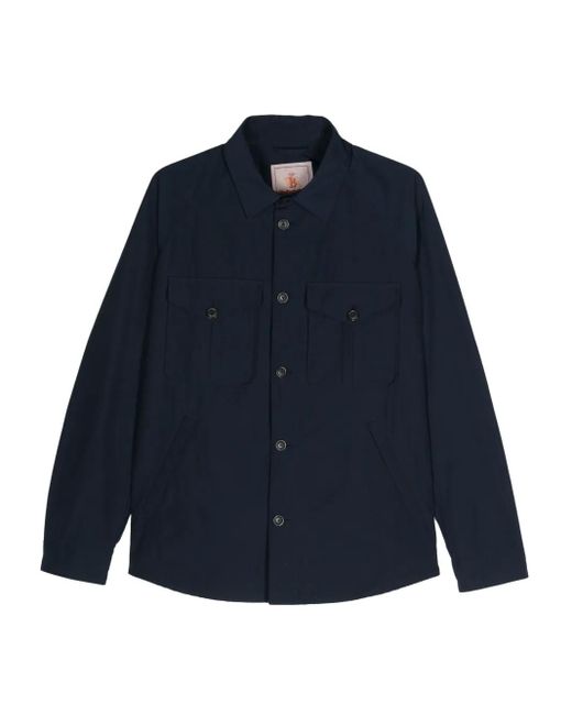 Baracuta Blue Textured Cotton Shirt Jacket for men