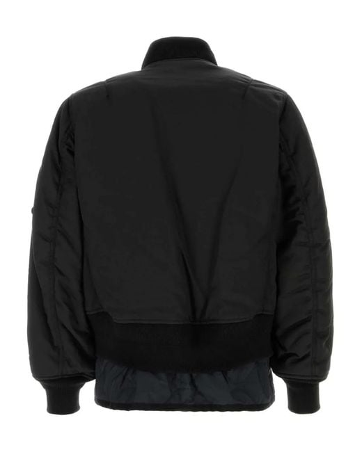 Sacai Black Bomber Jacket for men
