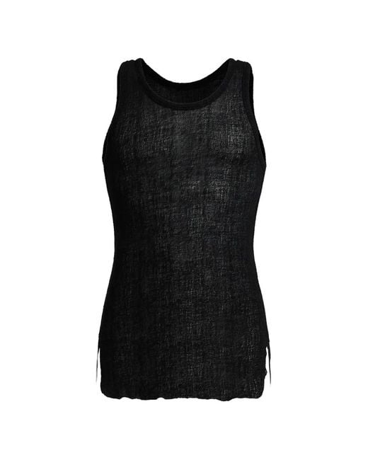 Ann Demeulemeester Black Ribbed Tank Top