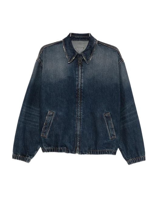 Veste En Jean À Fermeture Zippée Prada en coloris Blue