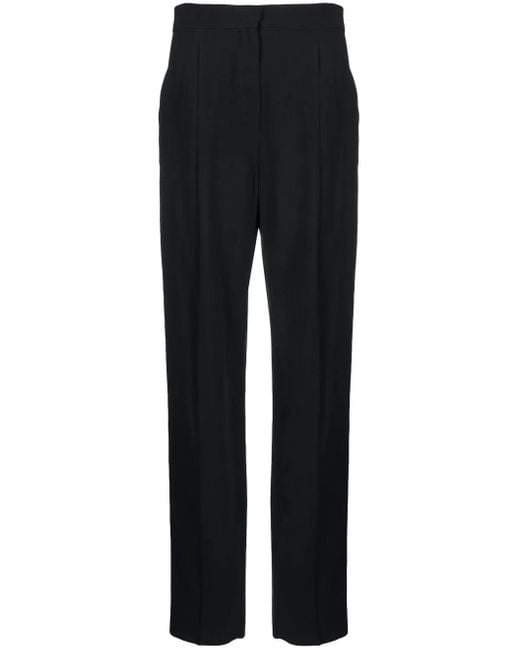Emporio Armani Black Darted Straight-Leg Trousers