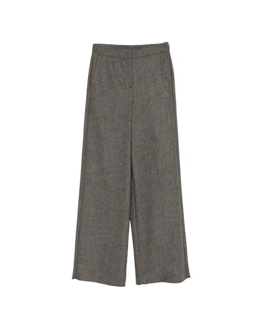 iBlues White Herringbone-Pattern Trousers