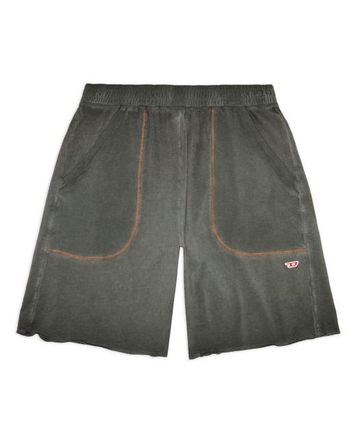 DIESEL Gray P-bask Faded-effect Cotton-jersey Shorts for men