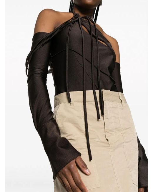 Body con hombros descubiertos Coperni de color Black