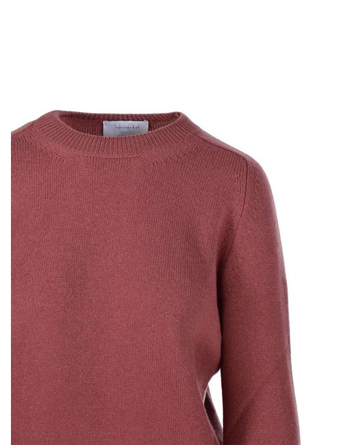 Daniele Fiesoli Red Long-Sleeve Crew-Neck Sweater