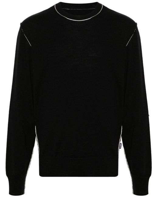 MM6 by Maison Martin Margiela Gauge 12 Pullover mit Kontrastdetails in Black für Herren
