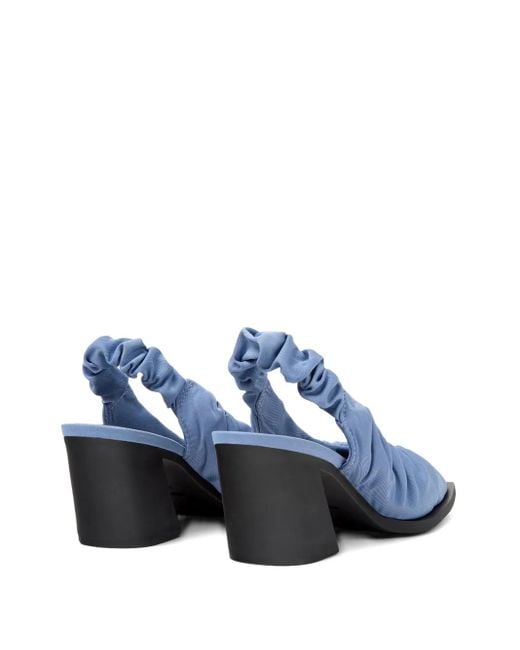 Camper Blue 73Mm Karole Slingback Gathered Pumps