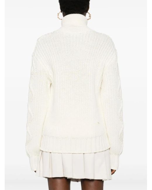 Moncler White Wool Turtleneck Sweater