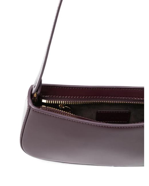 Staud Purple Ollie Curved-Handle Leather Shoulder Bag