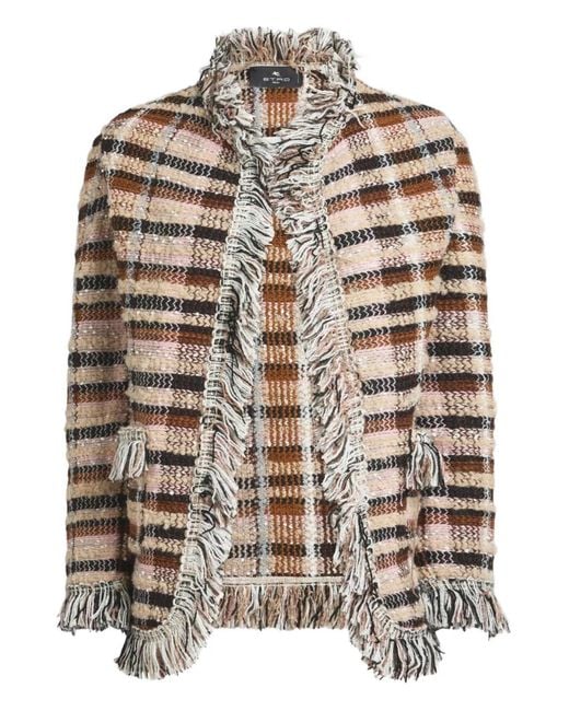 Etro Natural Grid-Motif Jacket