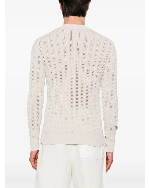 Eleventy Natural Open-Knit Sweater for men