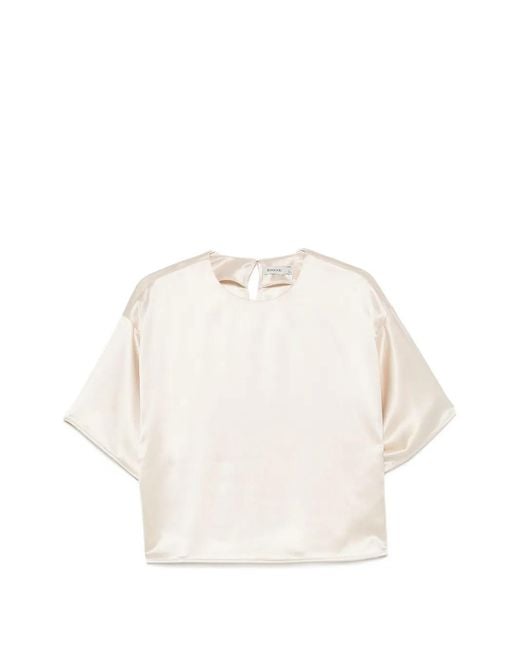 Jonathan Simkhai White Satin-Finish Short-Sleeve Top