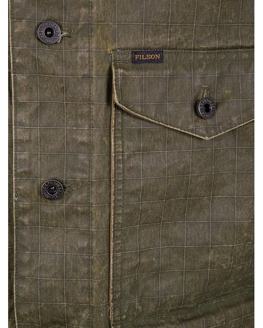 Filson Green Grid-Pattern Corduroy-Collar Jacket for men