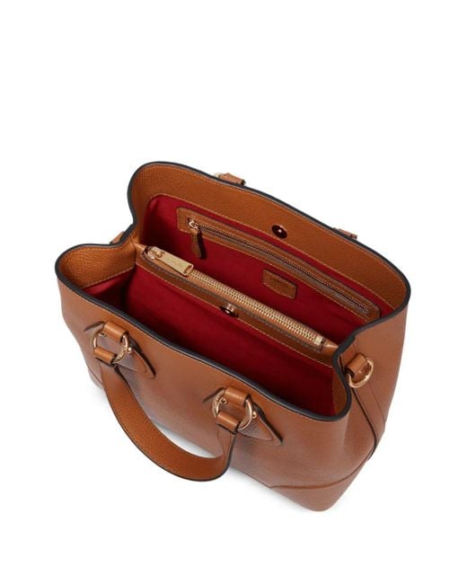Lancel Brown Small Neo Izy De Lancer Leather Tote Bag