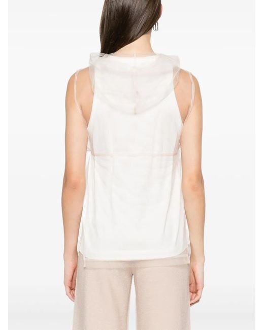 Fabiana Filippi White Sheer-Layer Tank Top