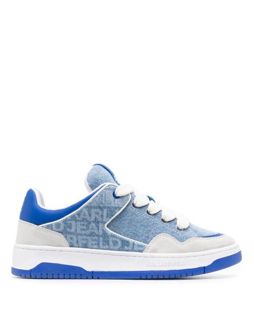 Karl Lagerfeld Blue Denim Low-top Sneakers
