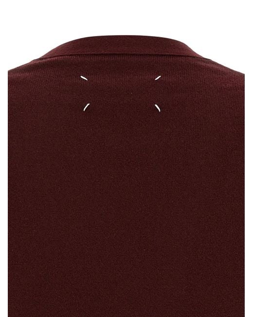 Maison Margiela Purple V-Neck Cardigan