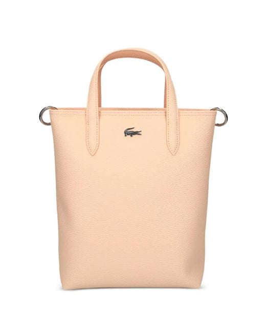Lacoste Natural Mini Textured Leather Tote Bag