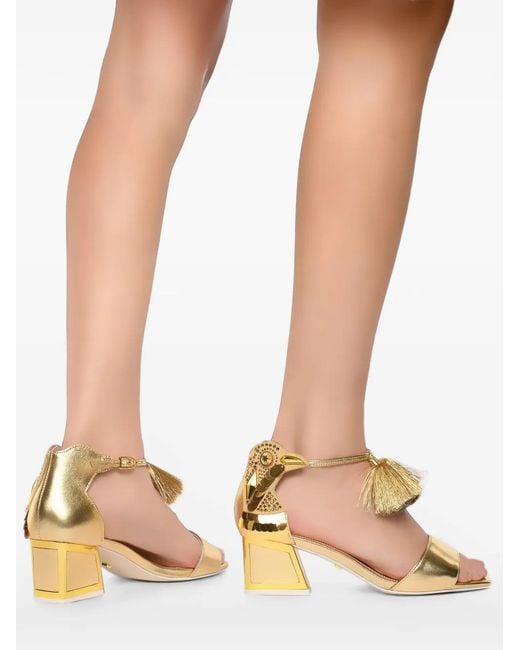 Kat Maconie Metallic Kay Embellished Tassel Sandals