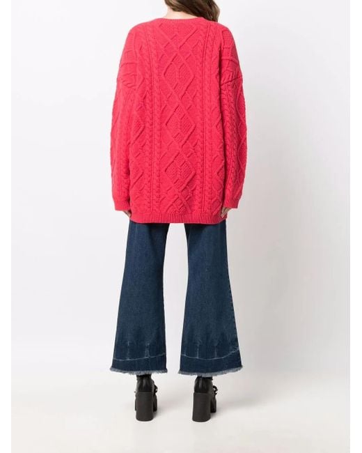 Stella McCartney Red Aran Crew Neck Jumper