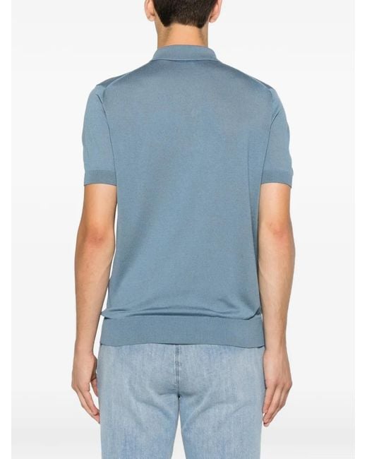 Pal Zileri Blue Short-Sleeve Polo Shirt for men