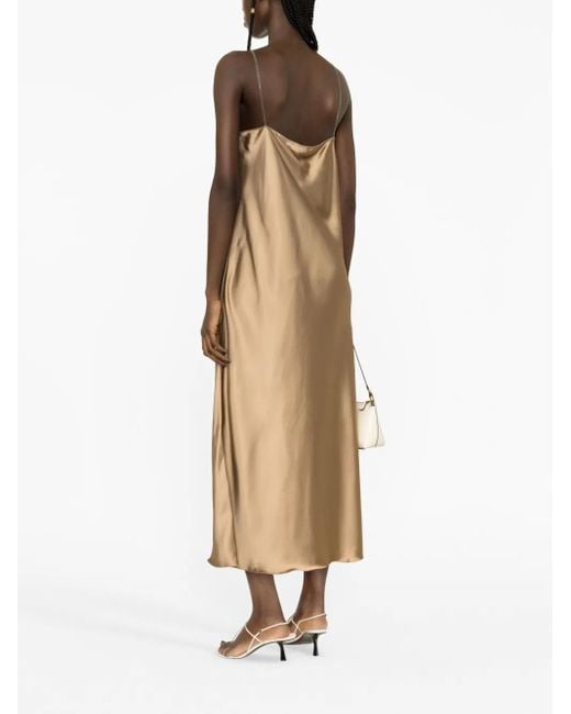Fabiana Filippi Natural Satin Slip Midi Dress