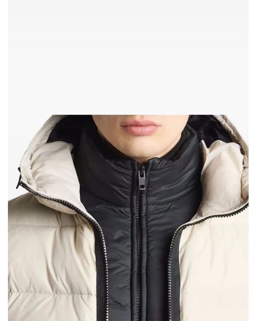 Fay Natural Quilted Hooded Jacket for men
