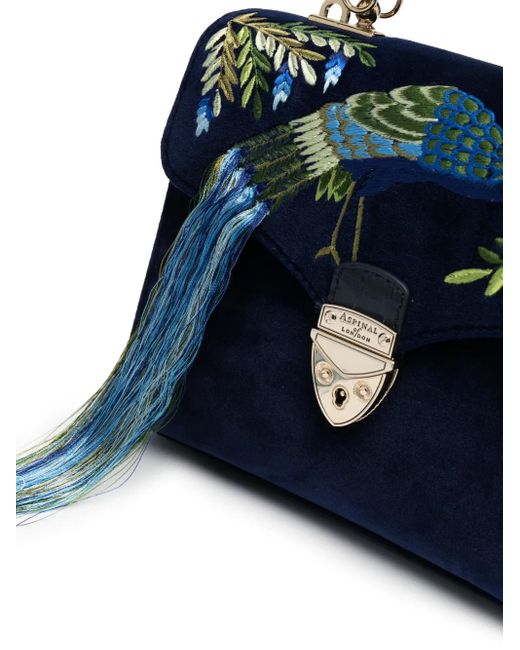 Aspinal Blue Midi Mayfair Top-Handle Bag