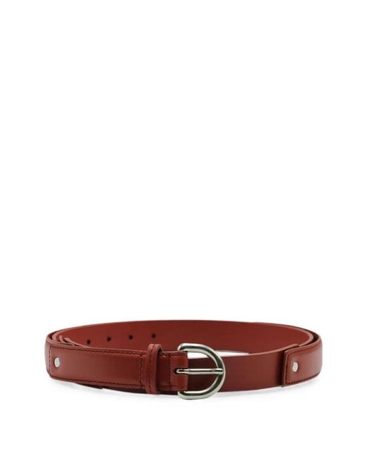 Cedric Charlier Red Stud-Detail Belt