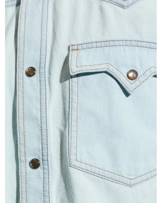Versace Button-Down Denim Overhemd in het Blue voor heren