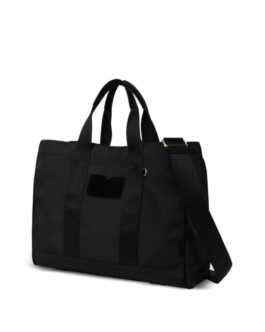 Moschino Black Logo-Plaque Tote Bag for men