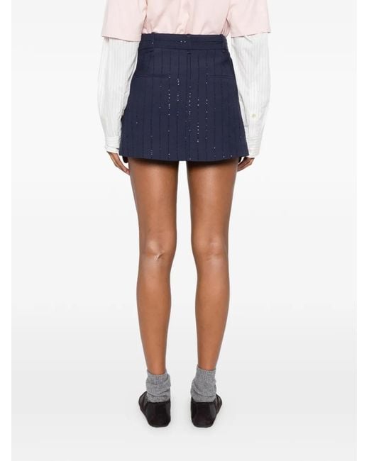 Short Rayé À Sequins Sandro en coloris Blue