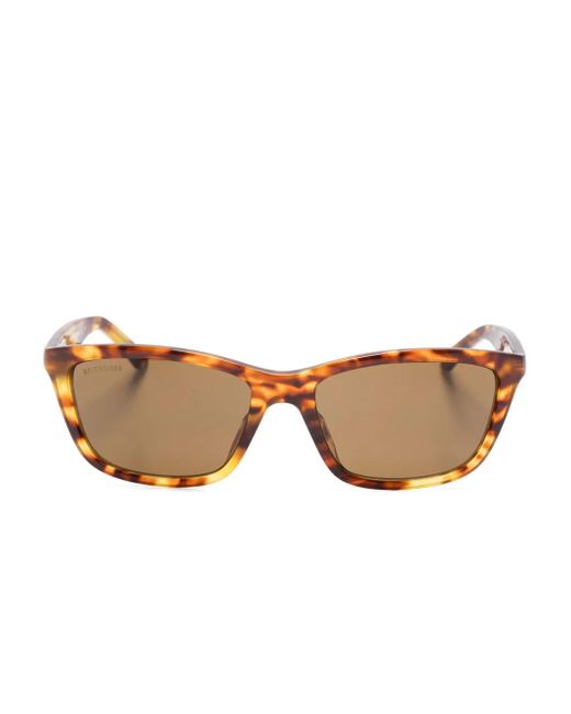 Balenciaga Brown Wraparound-Frame Sunglasses