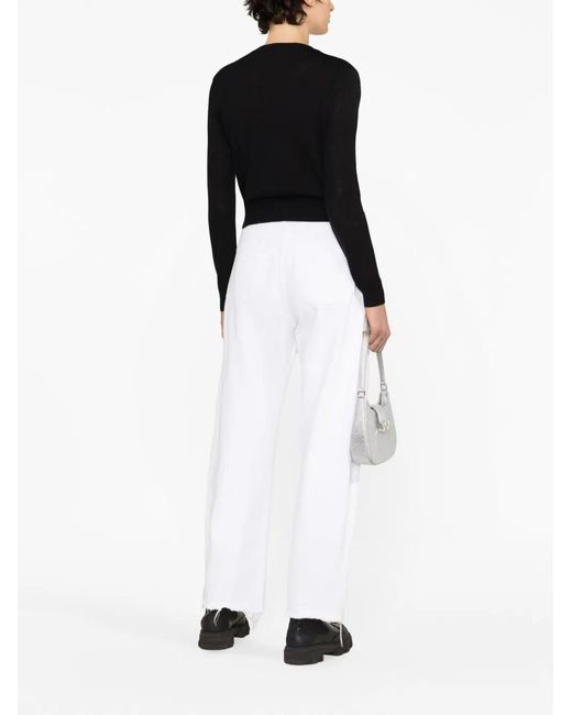 Moschino Black Rhinestone-Embellished Wool-Blend Jumper