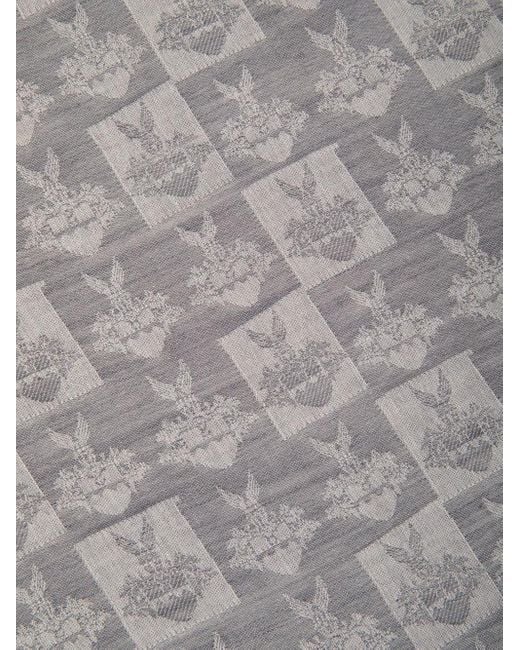 Bally Gray Crest-pattern Jacquard Scarf for men