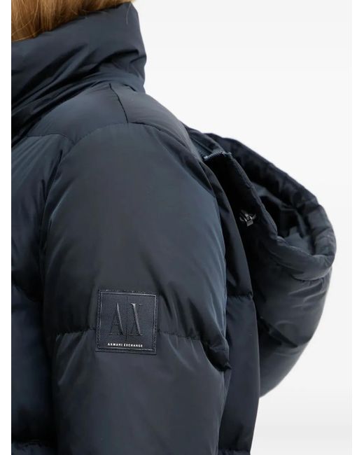 ARMANI EXCHANGE Blue Hooded Down Jacket