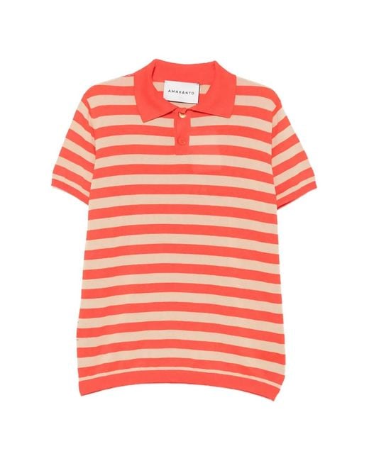 Amaranto Gestreept Poloshirt in het Pink voor heren